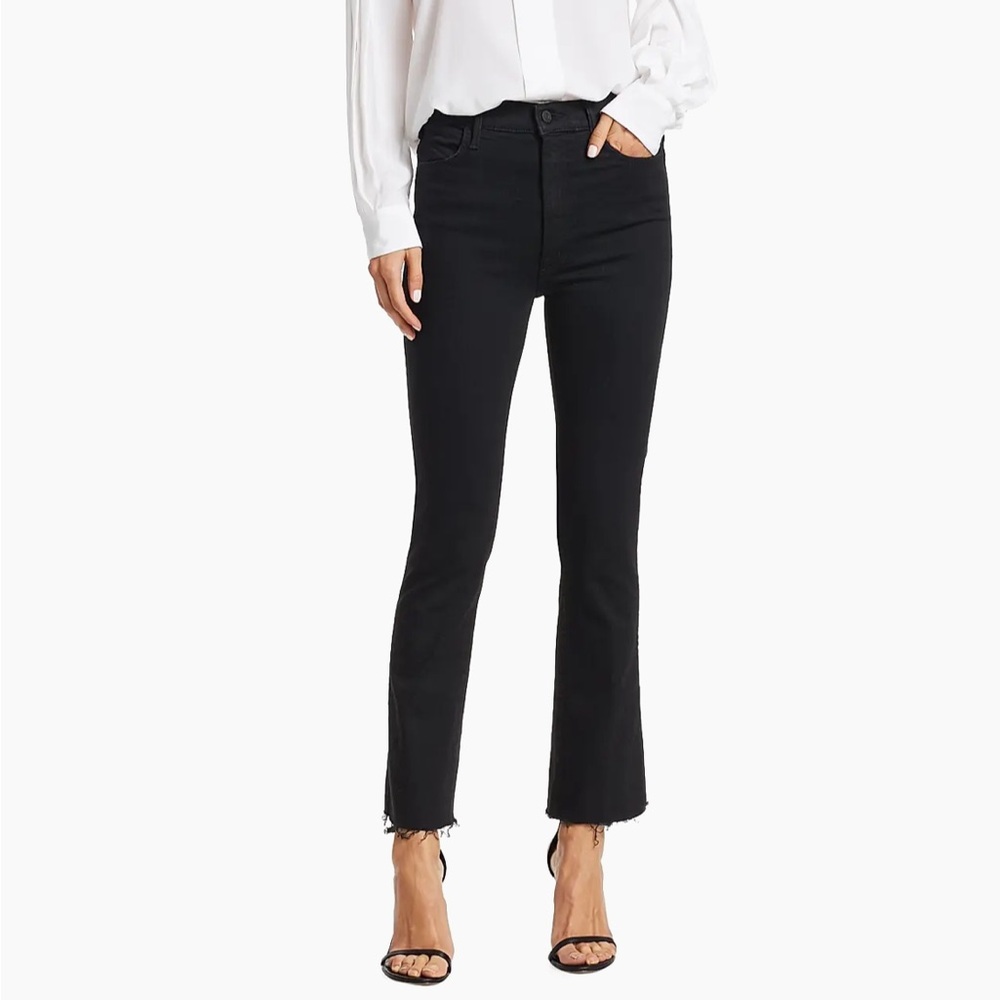 Mother The Hustler High-Rise Ankle Fray Jeans in Not Guilty